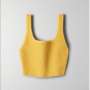 Babaton Sculpt Knit Tank Acacia/ Mustard Yellow XS